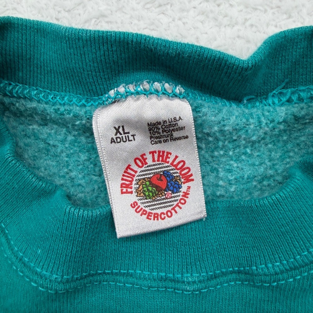 Vintage TV2One Bleach Splatter Art Sweatshirt XL Green‎ Pullover Grunge Graphic - Picture 3 of 8